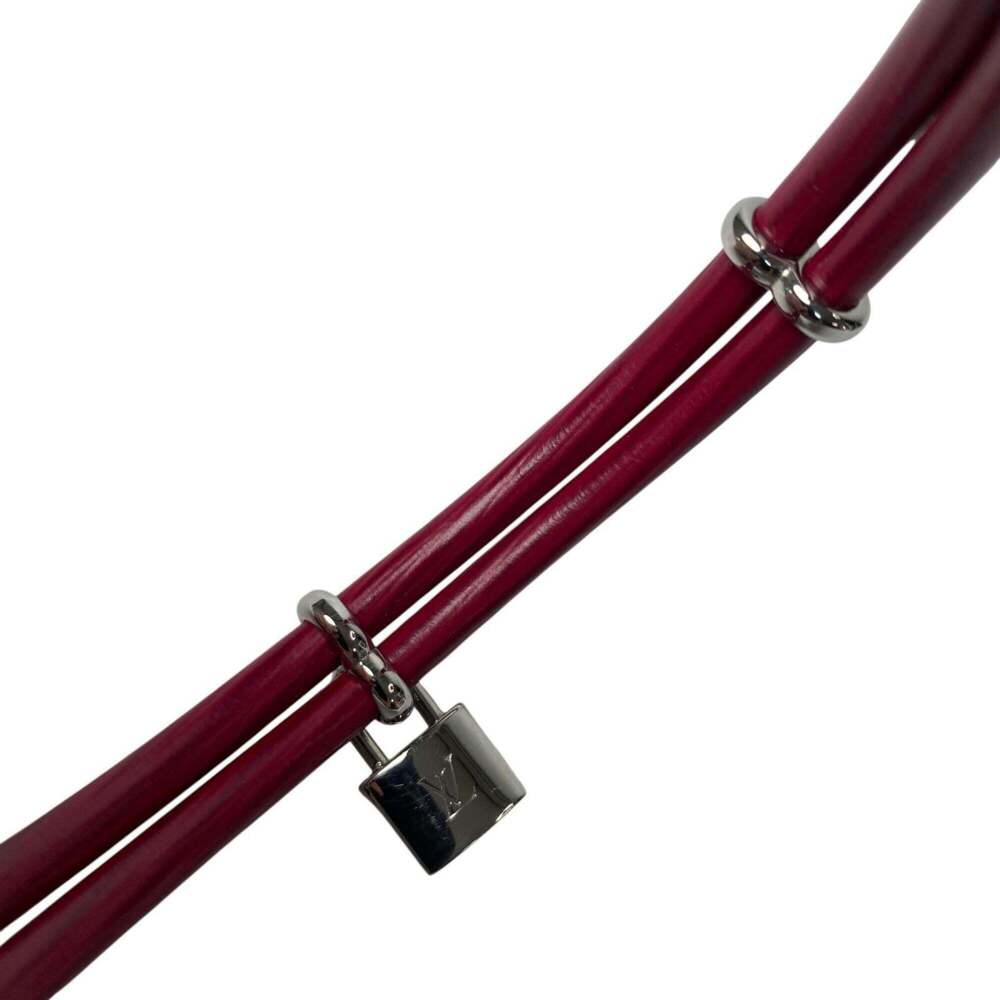 LOUIS VUITTON Red Leather Charm Bracelet - Picture 9 of 11